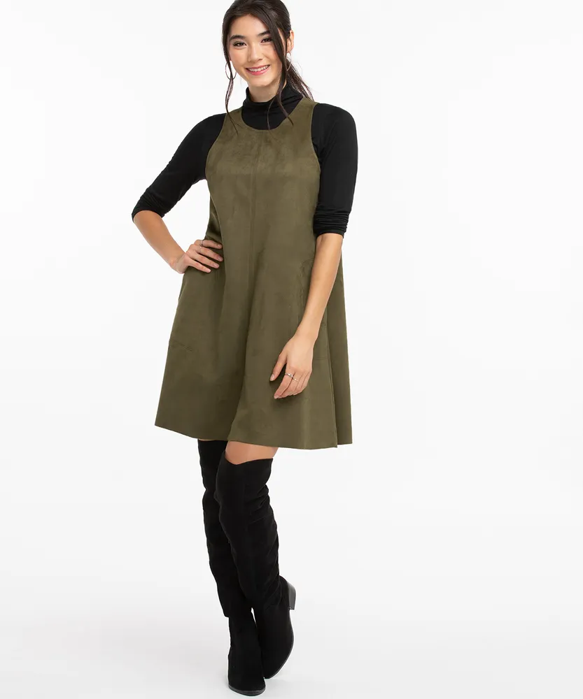 Sleeveless Faux Suede Dress