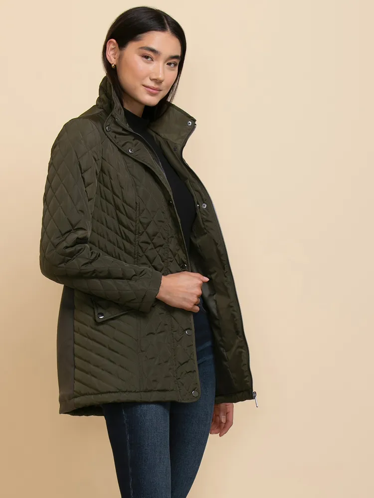Quilted Jacket with Detachable Hood