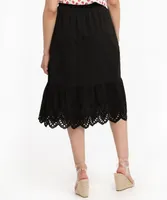 Eyelet Trim Tiered Skirt