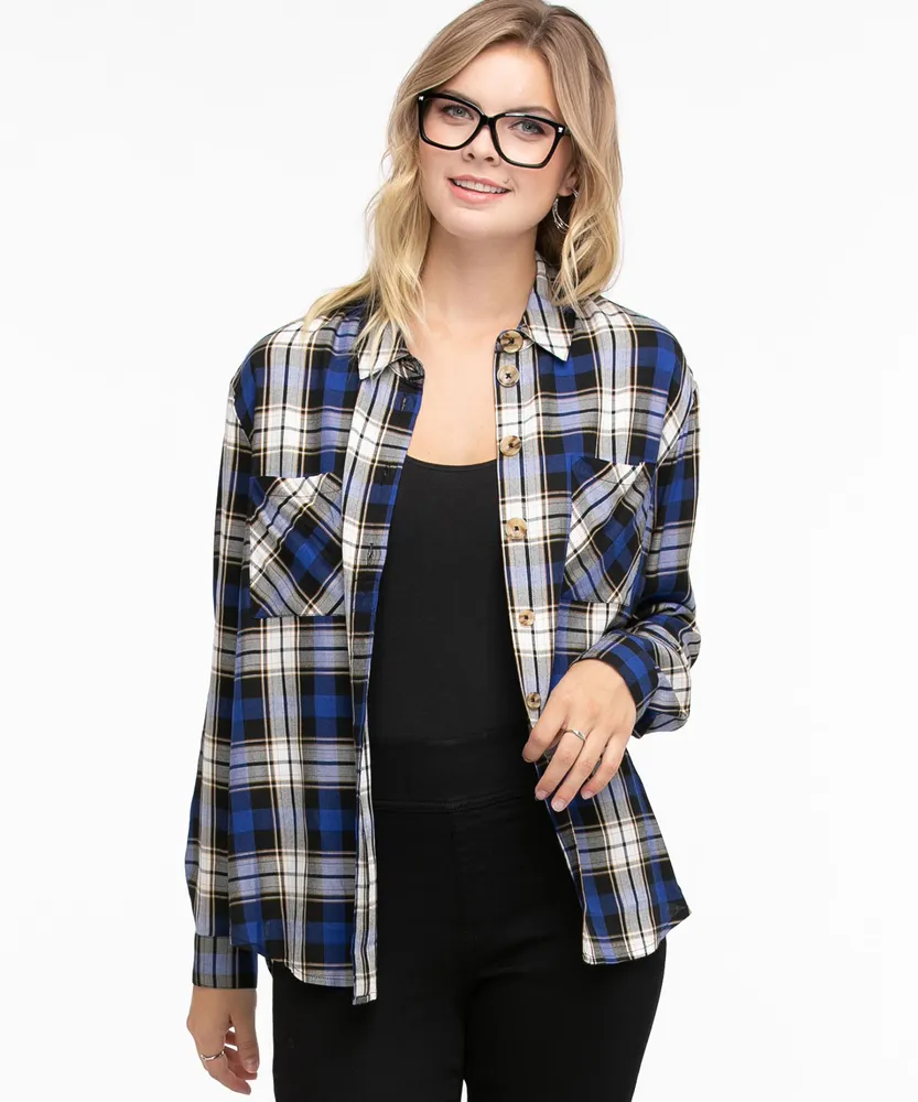 Plaid Button Front Shirt