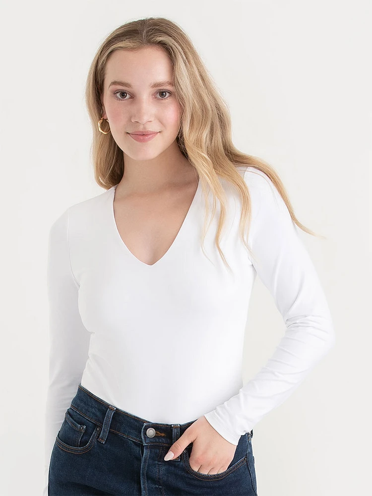 Long Sleeve V-Neck Bodysuit