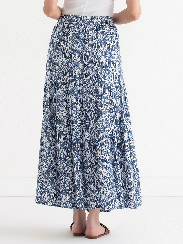 Tiered Linen Maxi Skirt