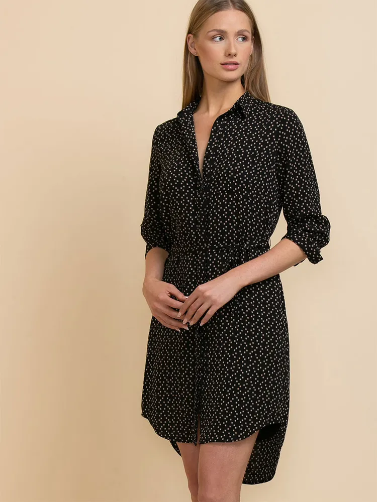 Long Sleeve Shirtdress with Roll Sleeves