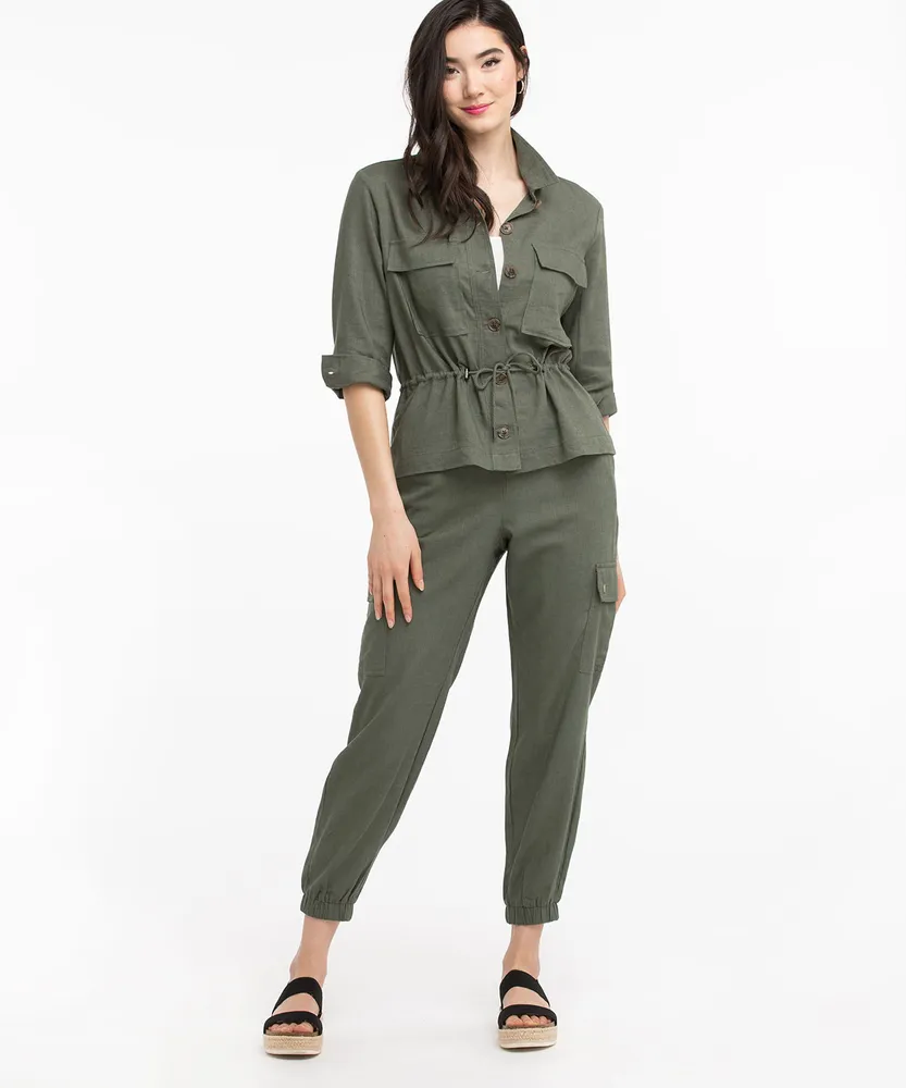 Button Front Military Jacket