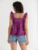 Cotton Ruffle Tank Blouse