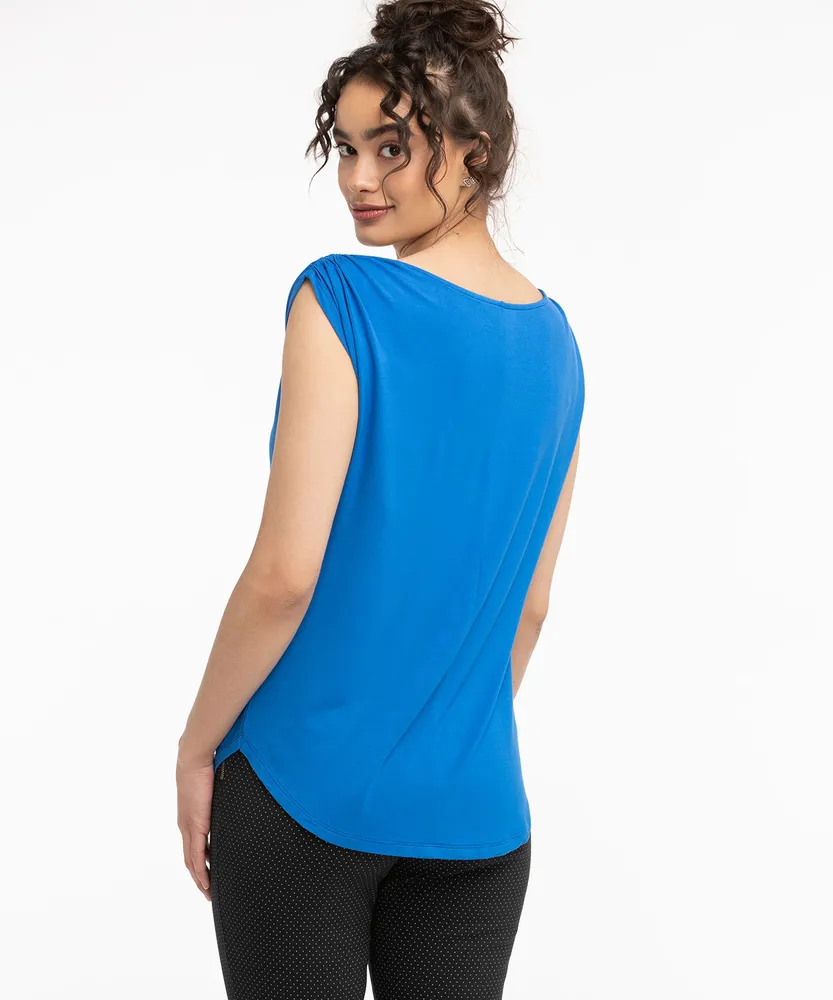 Eco-Friendly Ruched Shoulder Tee