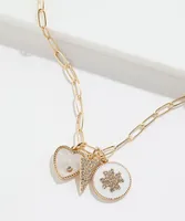 Pearlized Charm Necklace