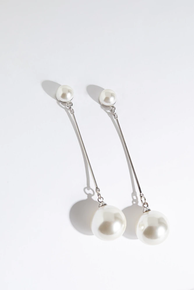 Dangling Glass Pearl Earrings