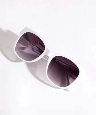 Women's Large White Round Sunglasses