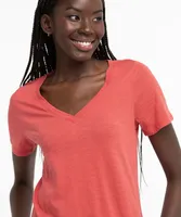 V-Neck Curved Hem Tee