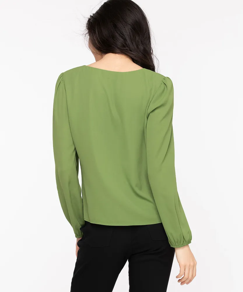 Long Sleeve V-Neck Blouse