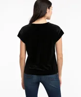 Short Sleeve Velour Top