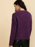 Rib Trim V-Neck Sweater