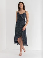 Chiffon Ruffle Dress with Tie Straps