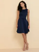 Scuba Fit & Flare Dress with Pockets