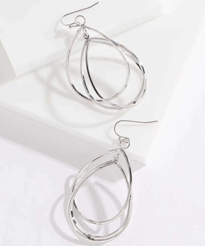 Double Teardrop Drop Earrings