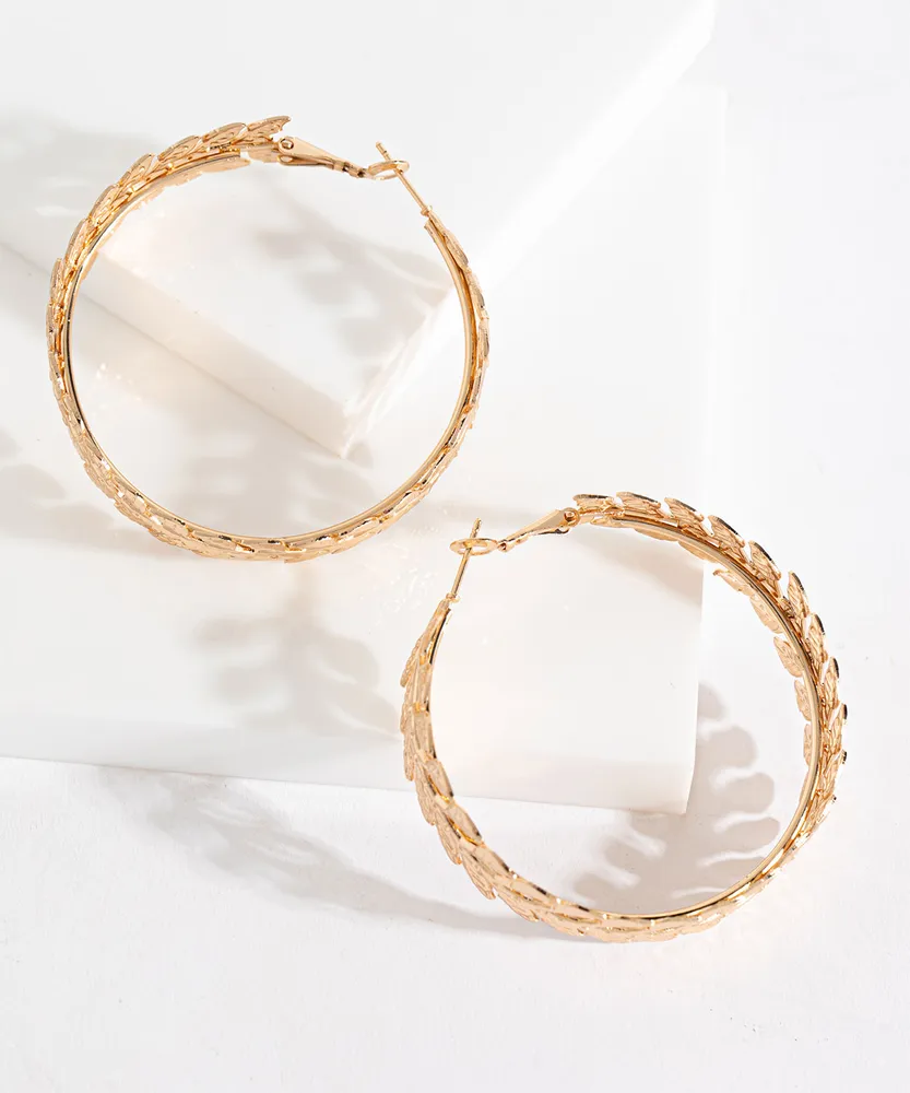 Leaf Hoop Earring