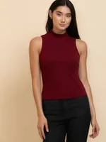 Sleeveless Mock Neck Top