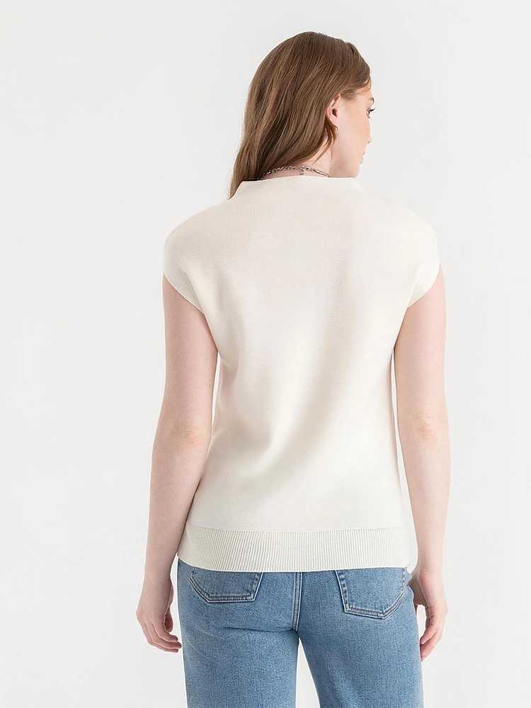 Mock Neck Extend Sleeve Sweater