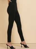 Women's Faux Leather Pull-on Ponte Legging