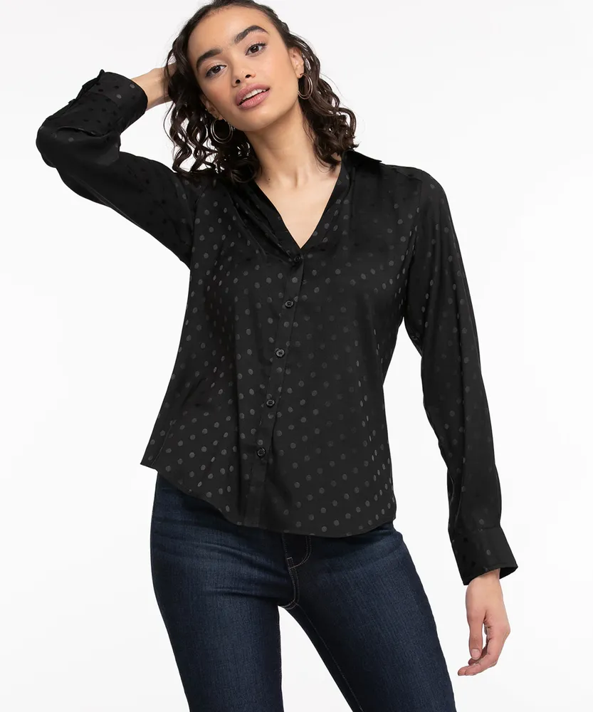 Polka Dot Collared Shirt