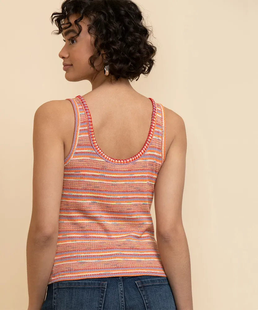 Sleeveless Spacedye Knit Rib Top