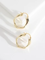 Gold Sculpted Huggie Hoop Earrings