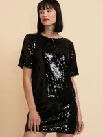 Short Sleeve Sequin Boxy Tee