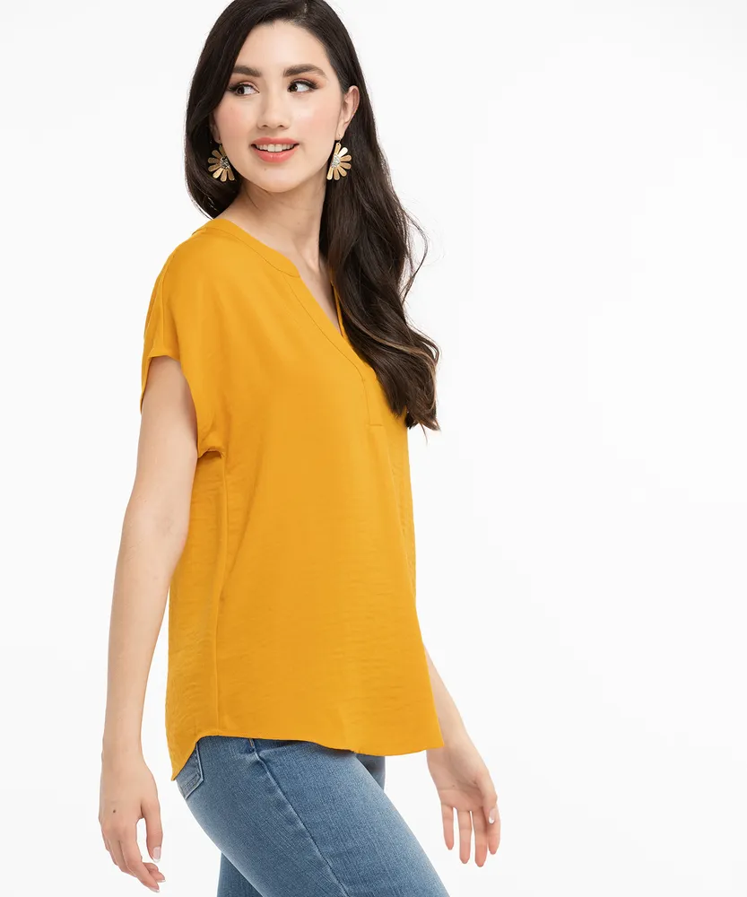 Extended Sleeve Henley Blouse