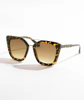 Hexagon Tortoise Brow Bar Sunglasses