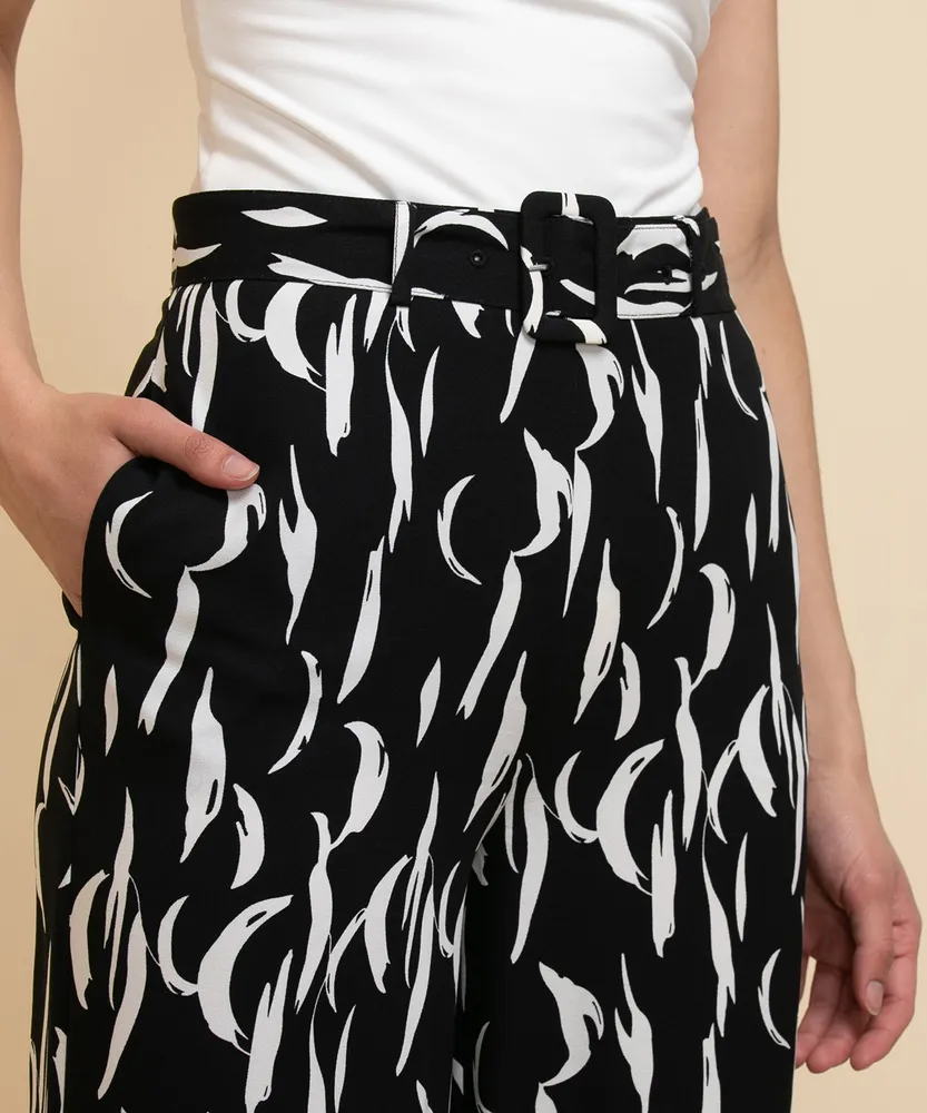 High-Waisted Wide-Leg Belted Pant