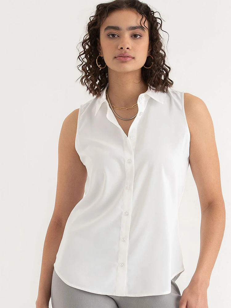 Nicole Sleeveless Collared Shirt