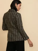 Classic Double-Breasted Boucle Blazer