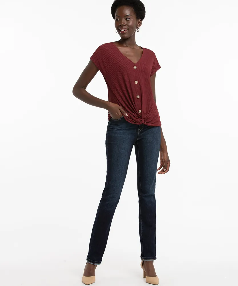 Luxology Button Front Twist Top