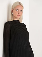 Boat Neck Chiffon Blouse