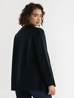 Notched Lapel Blazer Sweater