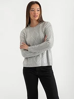 Metallic Cable Knit Sweater