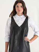 Faux Leather Pinafore Dress