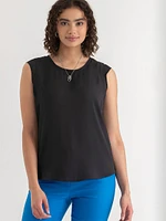 2-Layer Cap Sleeve Blouse