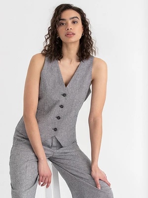 Fitted Linen Vest