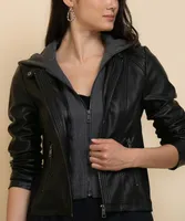 Faux Leather Jacket by Sebby Collection