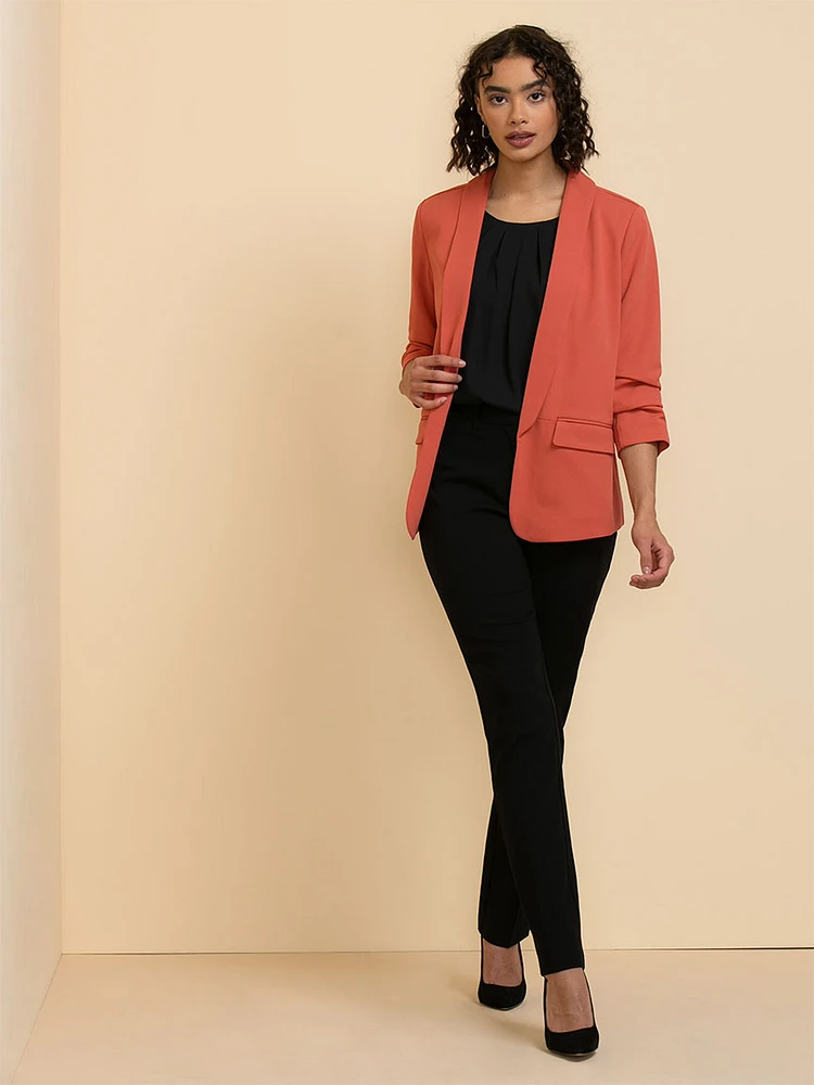 Open Front Shawl Collar Blazer