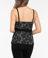 Sleeveless Lace Sparkle Peplum Top