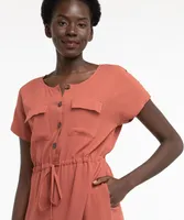 Drawstring Waist Cover-Up Dress