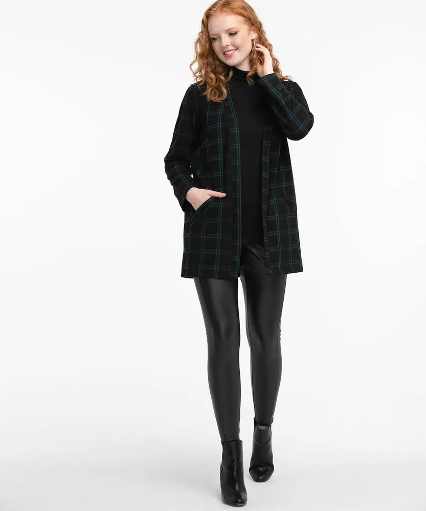 Plaid Open Cardigan