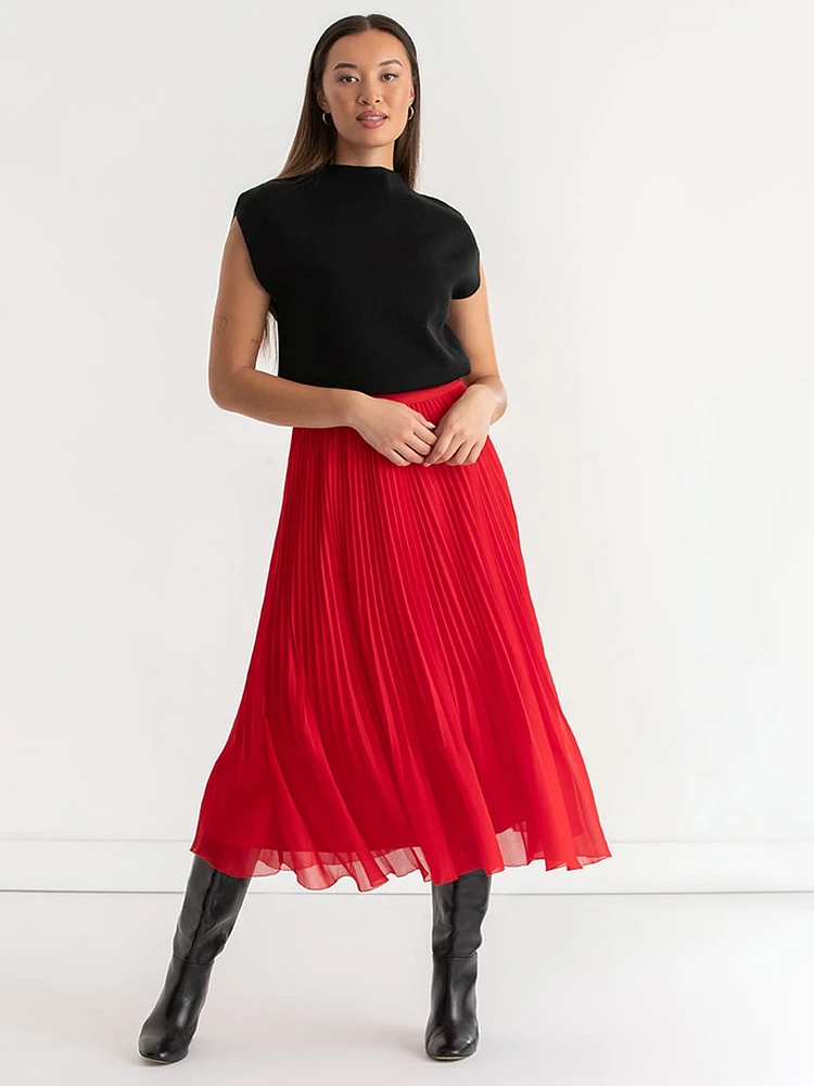 Release Pleat Midi Skirt