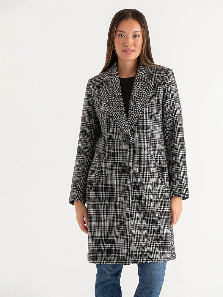 Kennedy Houndstooth Wool Coat