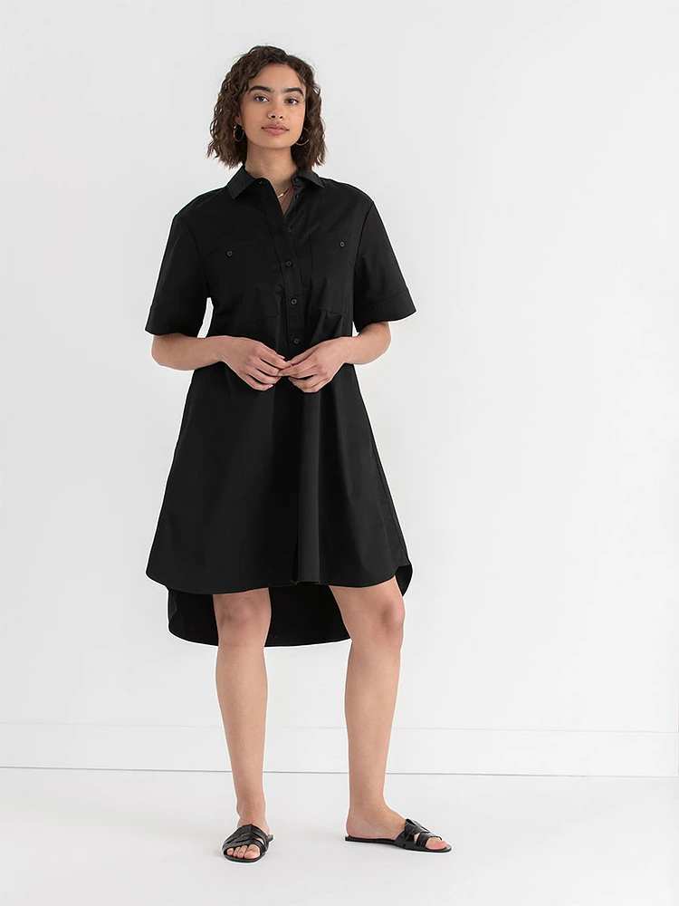 Luxe Poplin Shirt Dress