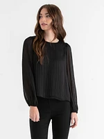 Balloon Sleeve Tinsel Blouse