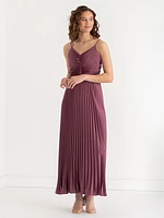 Strappy Pleated Maxi Dress